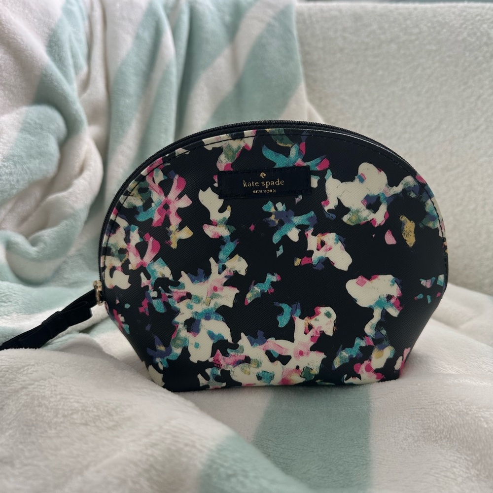 Kate Spade Black Floral Women's Cosmetic Pouch